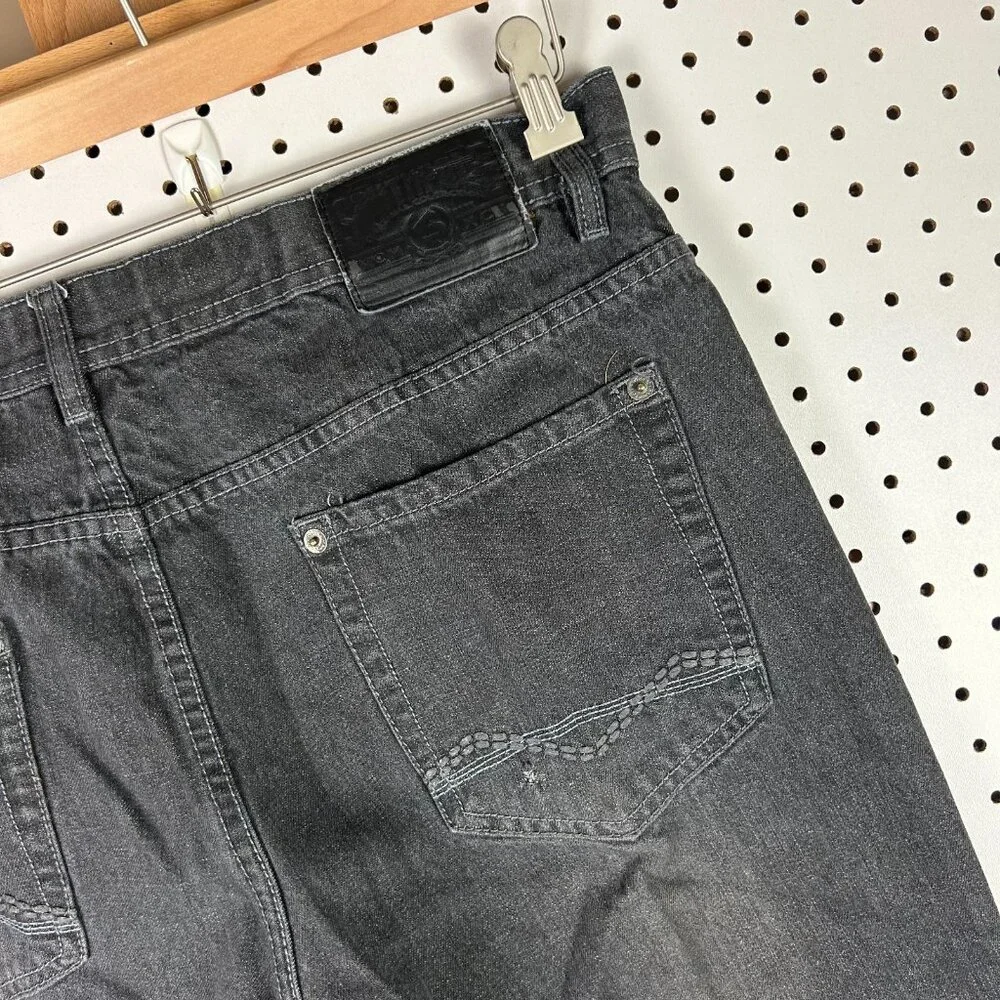 Southpole Black Gothic Y2K Baggy Jeans 38x30 Streetwear Skate Wide Leg Denim 90s